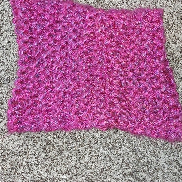 Multi Color Handmade Crochet Scarf 13 inches x 9 inches Purple - Picture 2 of 2